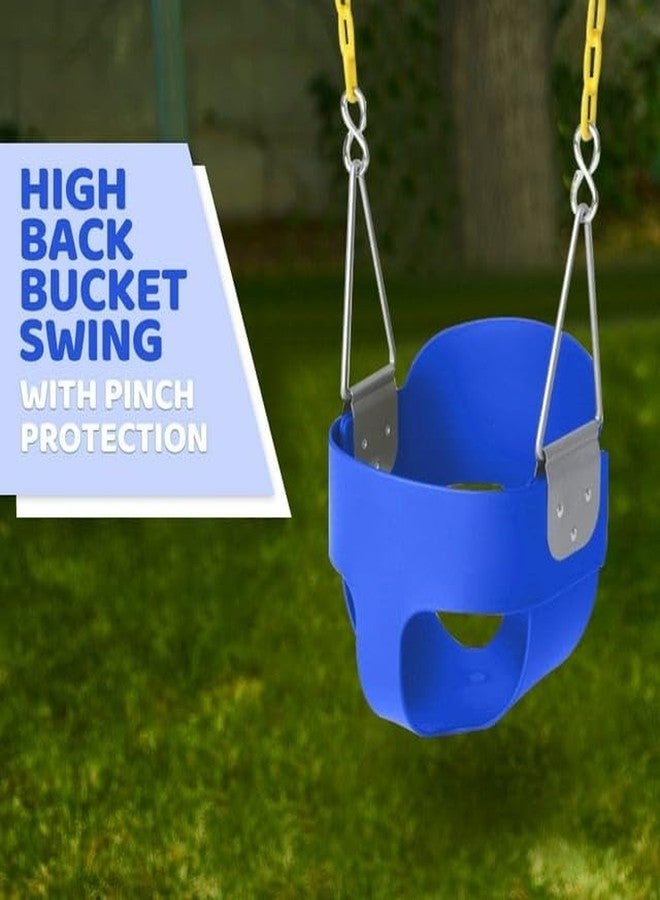 CHARMING TREASURES Heavy-Duty High Back Full Bucket Toddler Swing Seat for Kids-Seat Only, Easy Install Blue (Chain Not Included) - Image 5
